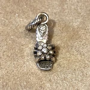 🆕 Brighton High Heel Crystal charm Silver sandal w. clear crystals Retired NWOT
